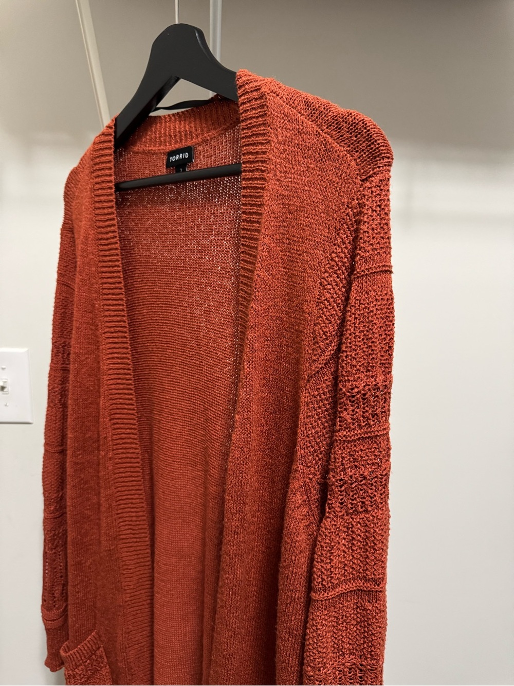 Torrid Rust Open-front Texture Knit Cardigan Size 2